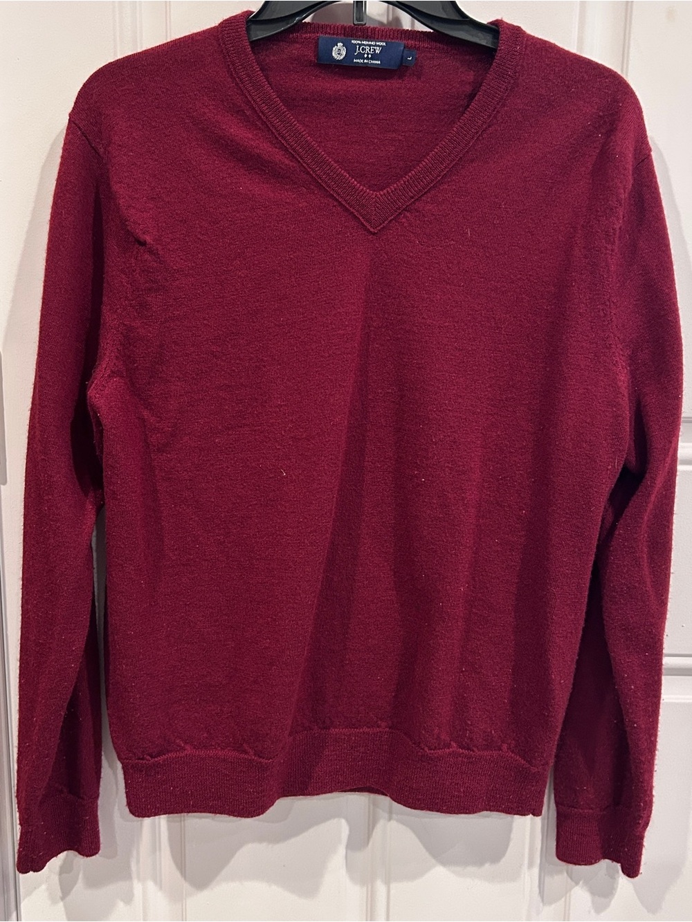 J. Crew women’s V-Neck Sweater in Deep Wine